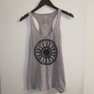 SoulCycle Gray Wheel Print Racerback Tank Size M